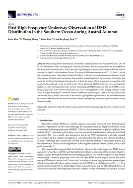 First High-Frequency Underway Observation of DMS Distribution in the Southern Ocean During Austral Autumn