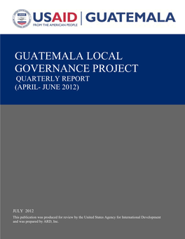 Guatemala Local Governance Project Guatemala