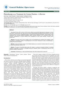 Phototherapy As a Treatment for Uremic