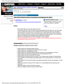 Garmin: POI Loader Updates & Downloads