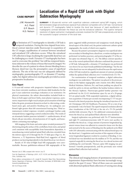 Localization of a Rapid CSF Leak with Digital Subtraction Myelography