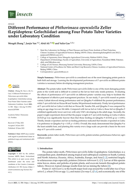 Different Performance of Phthorimaea Operculella Zeller (Lepidoptera: Gelechiidae) Among Four Potato Tuber Varieties Under Laboratory Condition