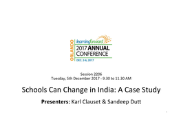 Schools Can Change in India: a Case Study