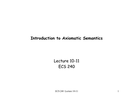 Axiomatic Semantics