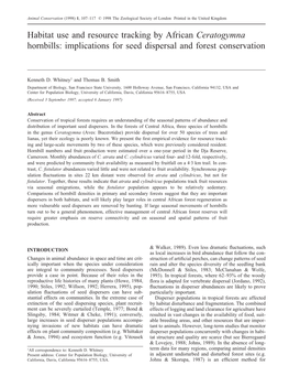 Habitat Use and Resource Tracking by African Ceratogymna Hornbills: Implications for Seed Dispersal and Forest Conservation