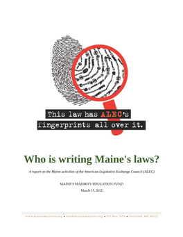 Maine's Majority ALEC Report