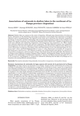 Associations of Ostracods in Shallow Lakes in the Northeast of La Pampa Province (Argentina)