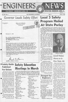 March, 1963 Governor Lauds ·Safety