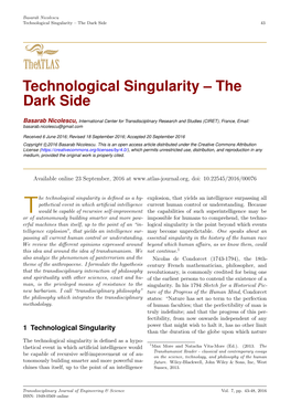Technological Singularity – the Dark Side 43