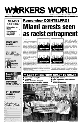 Miami Arrests Seen As Racist Entrapment