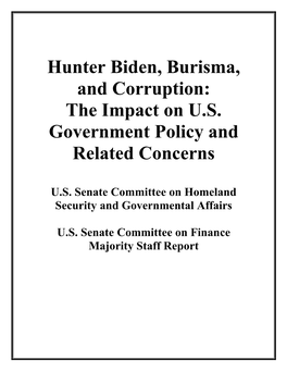 Hunter Biden, Burisma, and Corruption: the Impact on U.S