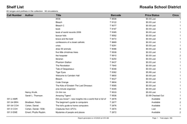 Shelf List Rosalia School District All Ranges and Prefixes in the Collection