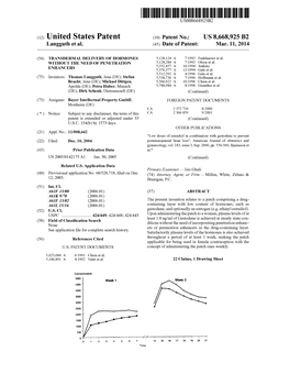 (12) United States Patent (10) Patent No.: US 8,668,925 B2 Langguth Et Al