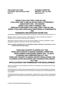 Wording Now Proposed to Ensure Certainty Over the Timing of Both the Requests for Pre-Committee Site Inspection Panels and the Date That These Will Take Place