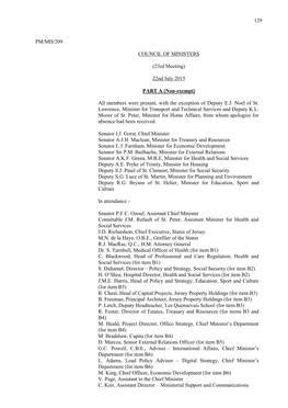 Council of Ministers Minutes 22 July 2015