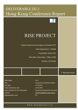Hong Kong Conference Report RISE PROJECT