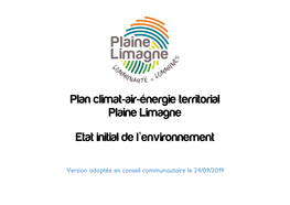 Plan Climat-Air-Énergie Territorial Plaine Limagne Etat Initial De L