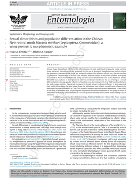 Sexual Dimorphism and Population Differentiation in the Chilean