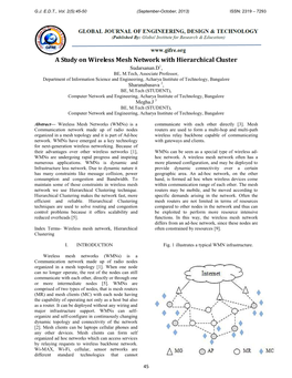 A Study on Wireless Mesh Network with Hierarchical Cluster