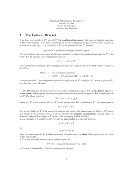 1 the Poisson Bracket