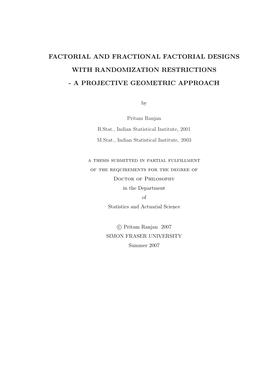 Factorial and Fractional Factorial Designs