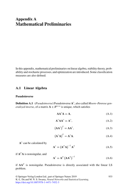 Mathematical Preliminaries