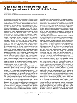 Close Shave for a Keratin Disorder—K6hf Polymorphism Linked to Pseudofolliculitis Barbae