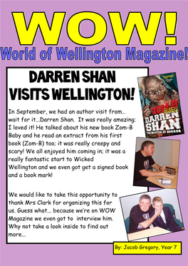 Darren Shan Visits Wellington!