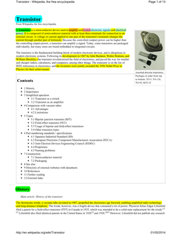 Transistor - Wikipedia, the Free Encyclopedia Page 1 of 13