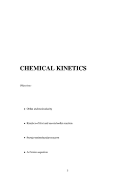 Chemical Kinetics