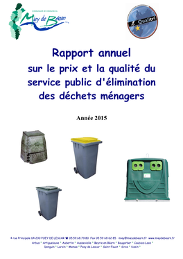 Sur Le Prix Et La Qualité Du Service Public D'élimination Des Déchets Ménagers