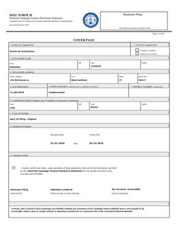 Seec Form 30 Cover Page