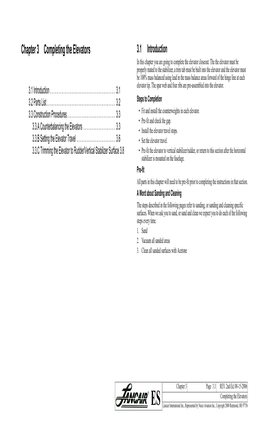 Chapter 3 Completing the Elevators 3.1 Introduction in This Chapter You Are Going to Complete the Elevator Closeout