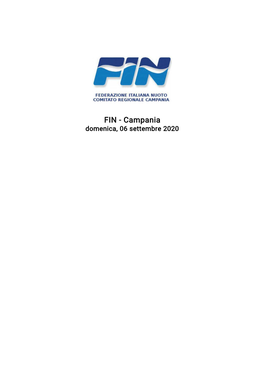 FIN - Campania Domenica, 06 Settembre 2020 FIN - Campania Domenica, 06 Settembre 2020