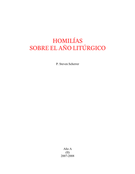 Homilías Sobre El Año Litúrgico