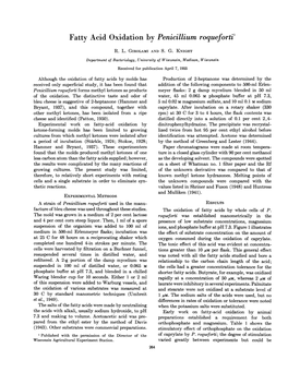 Fatty Acid Oxidation by Penicillium Roqueforti'