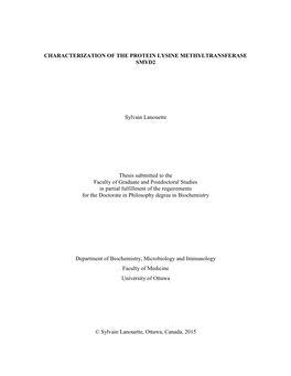 Characterization of the Protein Lysine Methyltransferase Smyd2