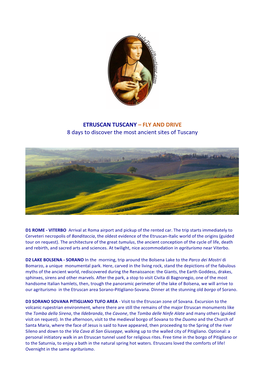 ETRUSCAN TUSCANY – FLY and DRIVE 8 Days to Discover the Most Ancient Sites of Tuscany