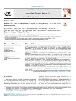 Effects of a Gintonin-Enriched Fraction on Hair Growth: an in Vitro and in Vivo Study