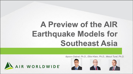 A Preview of the AIR Typhoon Models for Southeast Asia