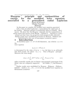 Principle and Equipartition of Energy for the Modified Wave