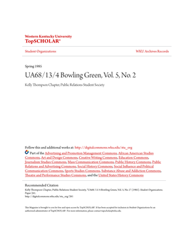 UA68/13/4 Bowling Green, Vol. 5, No. 2 Kelly Thompson Chapter, Public Relations Student Society