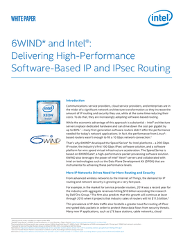 6WIND* and Intel®: Delivering High-Performance Software-Based IP and Ipsec Routing