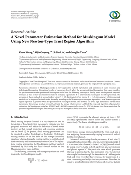 A Novel Parameter Estimation Method for Muskingum Model Using New Newton-Type Trust Region Algorithm