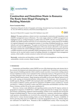 Construction and Demolition Waste in Romania: the Route from Illegal Dumping to Building Materials