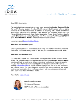 Letter of IDEA Announcement