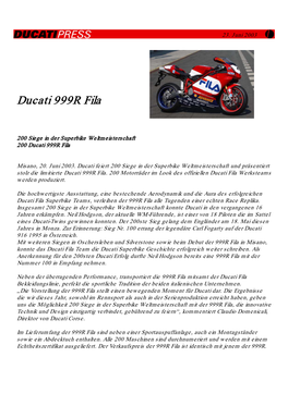 Ducati 999R Fila