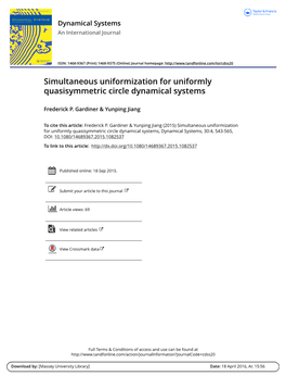 Simultaneous Uniformization for Uniformly Quasisymmetric Circle Dynamical Systems