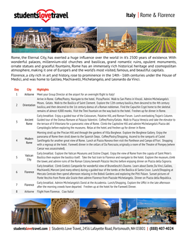 Italy | Rome & Florence | 8 Day.Pages