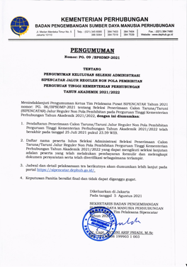 Kementerian Perhubungan Pengumuman